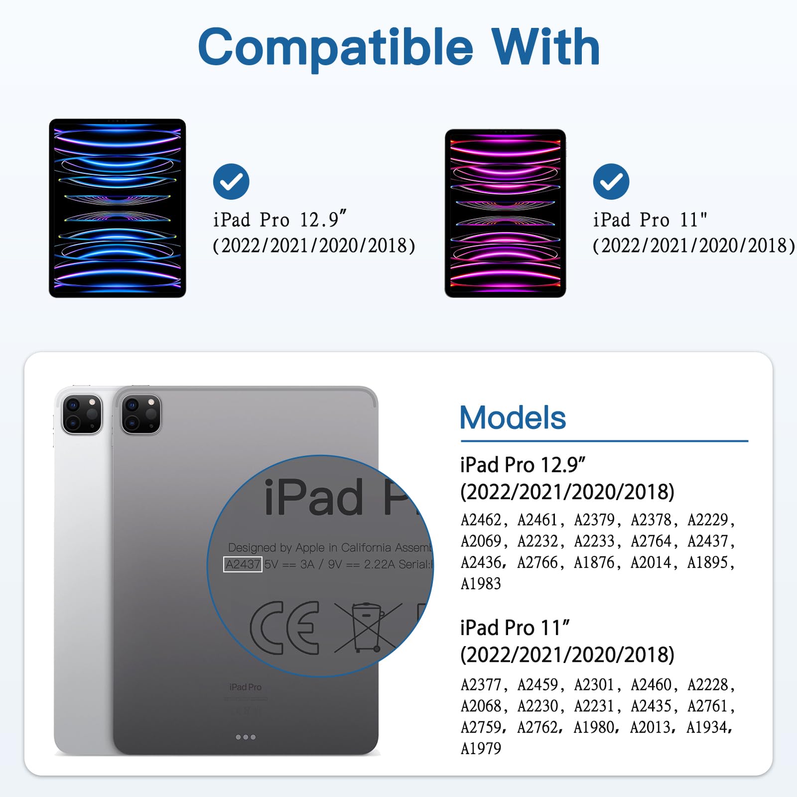 [Pakiet 3] Ochrona obiektywu aparatu dla iPad Pro 11"/12.9"(2018/2020/2021/2022),szkło hartowane 9H,anty-zarysowanie, bez bąbelków, HD Clear. Pełny zasięg, sprawa przyjazna