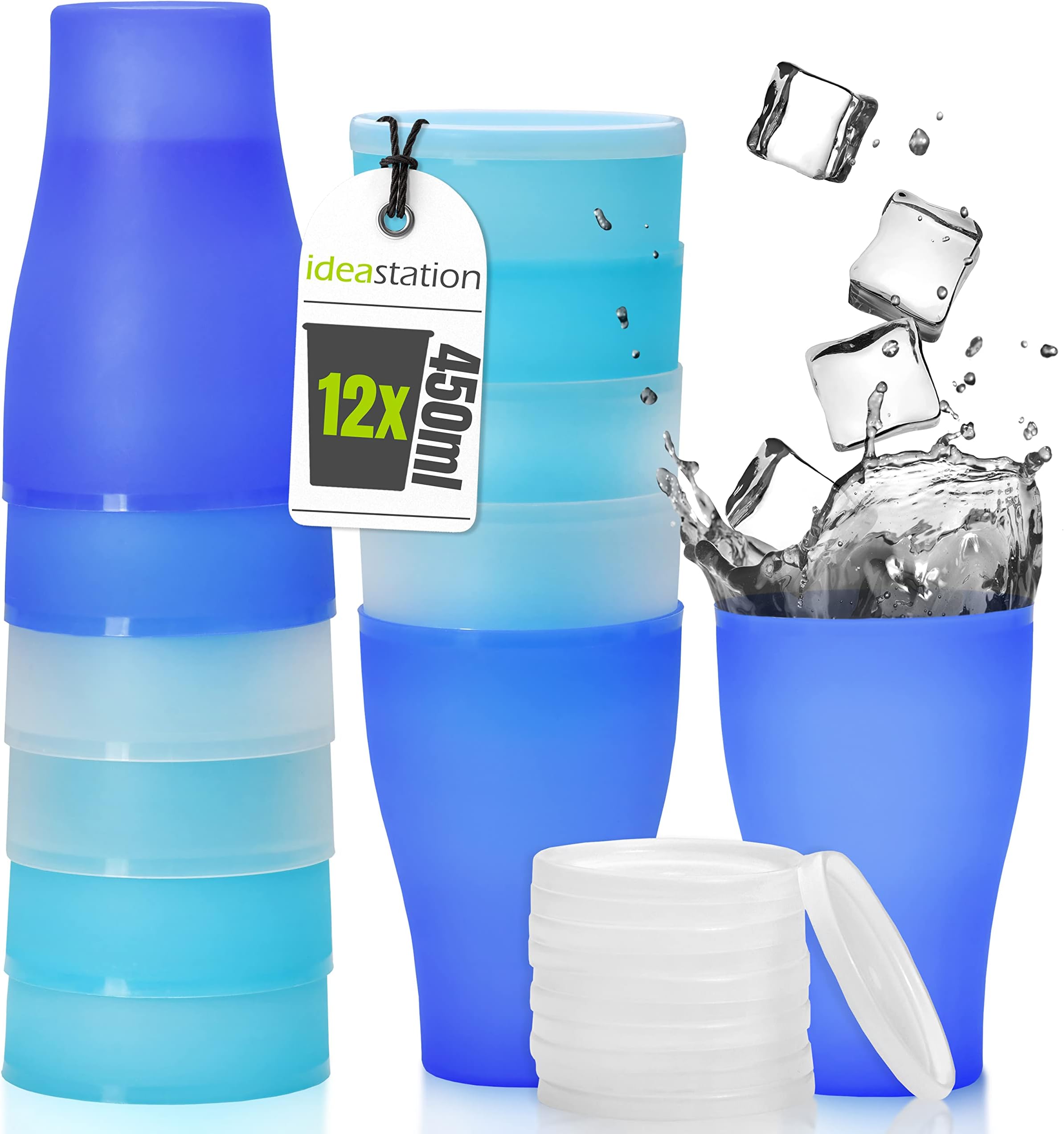S&S-Shop 6 Plastikbecher 0,4L Mix-Pack - Bunte Mehrweg-Partybecher