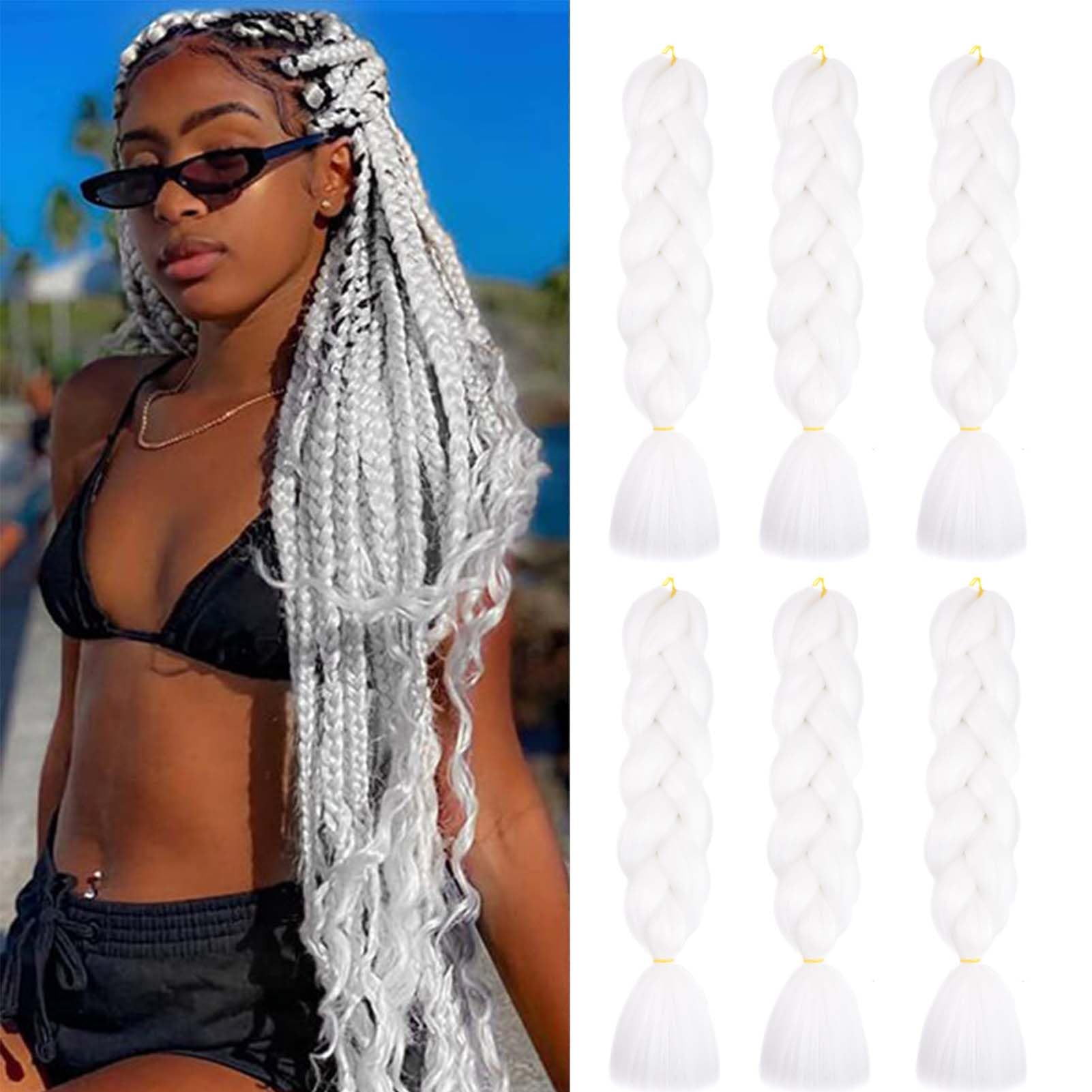 60cm Extensiones de Pelo Trenzas Africanas Castaño Oscuro Extensiones para Trenzas Africanas 1 pcs 100g Kanekalon Pelo para Trenzas Africanas Sintetico Extensiones de Trenzado Cabello Braiding — view 166