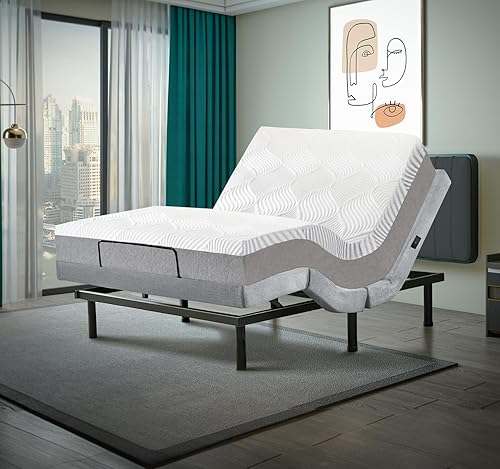 Vista 13 de Base de cama ajustable de tamaño individual XL, características cargadas, gravedad cero, sin ronquidos, posiciones de memoria programables, masaje