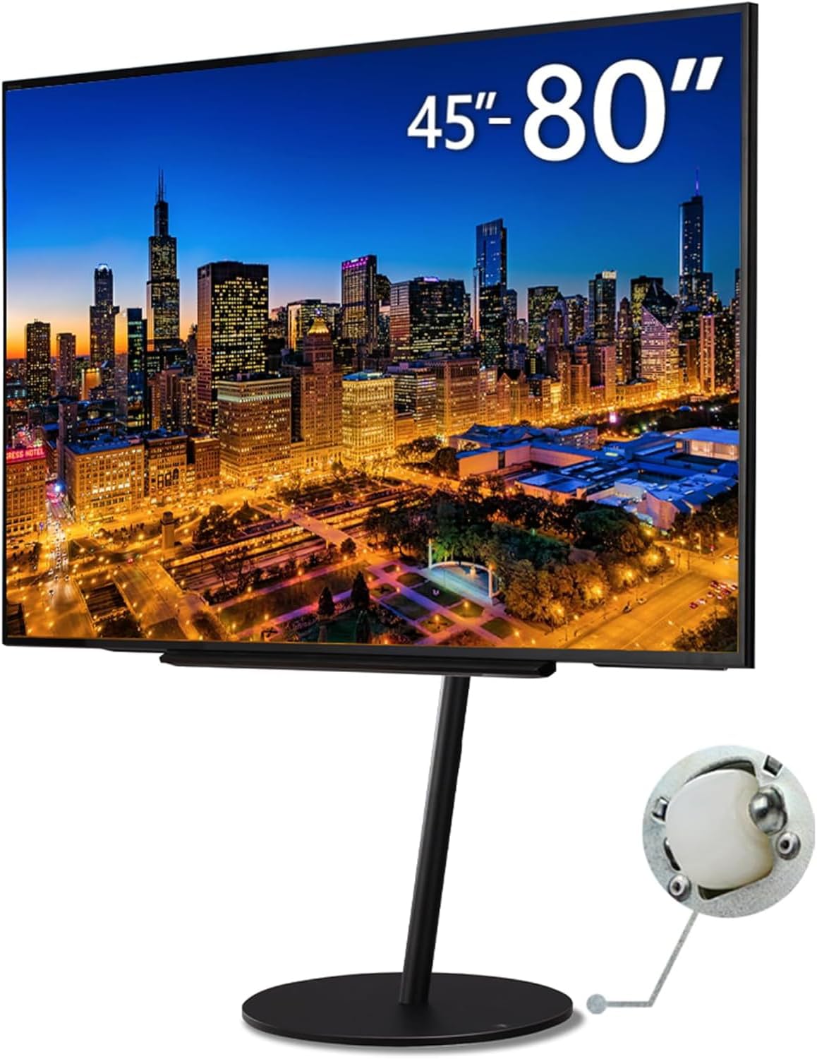 WALL Seven Stand A2 Large Type | Minimalist Rolling TV Stand for 45–80 Inch | Satin Black | Portable, Space Saving, Height Adjustable | for Living Room and Bedroom | Japan-Engineered Design