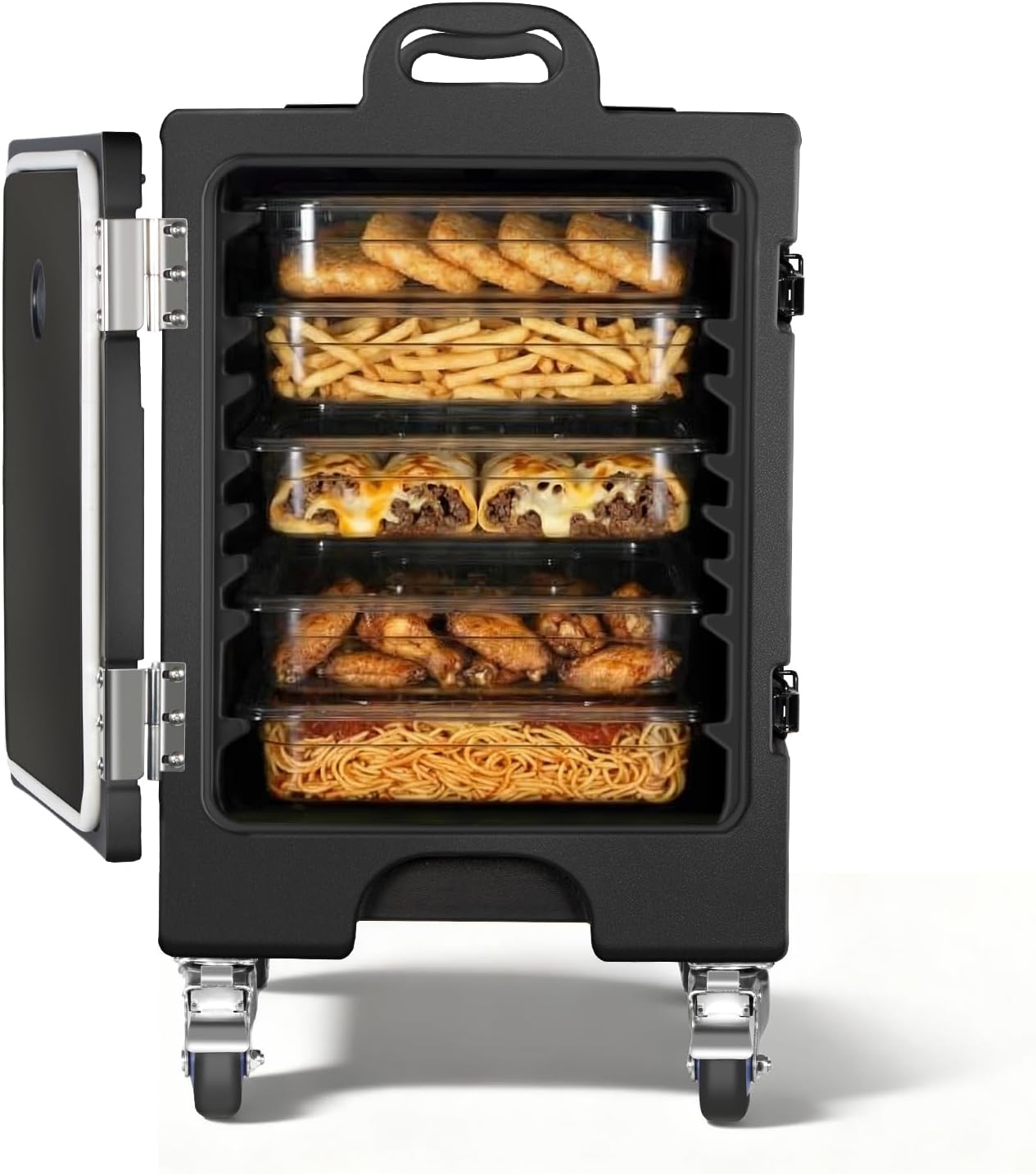 CURTA 82Qt Non-Electrical Catering Food Warmer with Catering Wheels, Insulated Food Carrier for Full-Size Pans(NOT Included),Food Warmer Hot Boxes for Restaurant, Event, Party,Outdoor