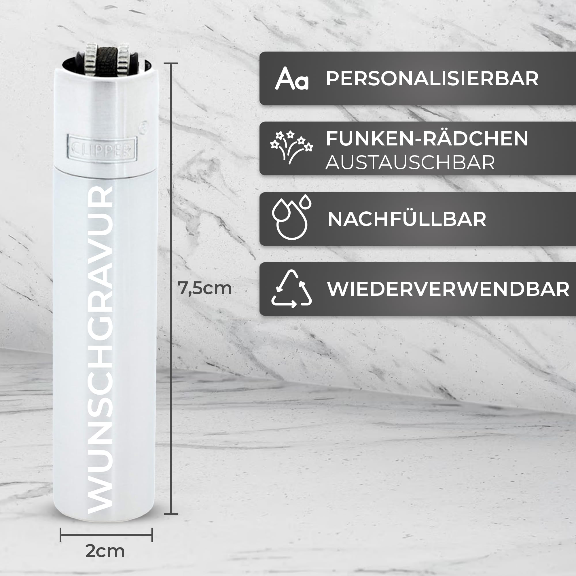 Feuerzeug mit Gravur, Personalisierte Geschenke Geburtstagsgeschenk für Männer Frauen Partner Freund Jahrestag Geschenk für Ihn Sie Männergeschenke Gadgets Geburtstagsgeschenke (Silber)