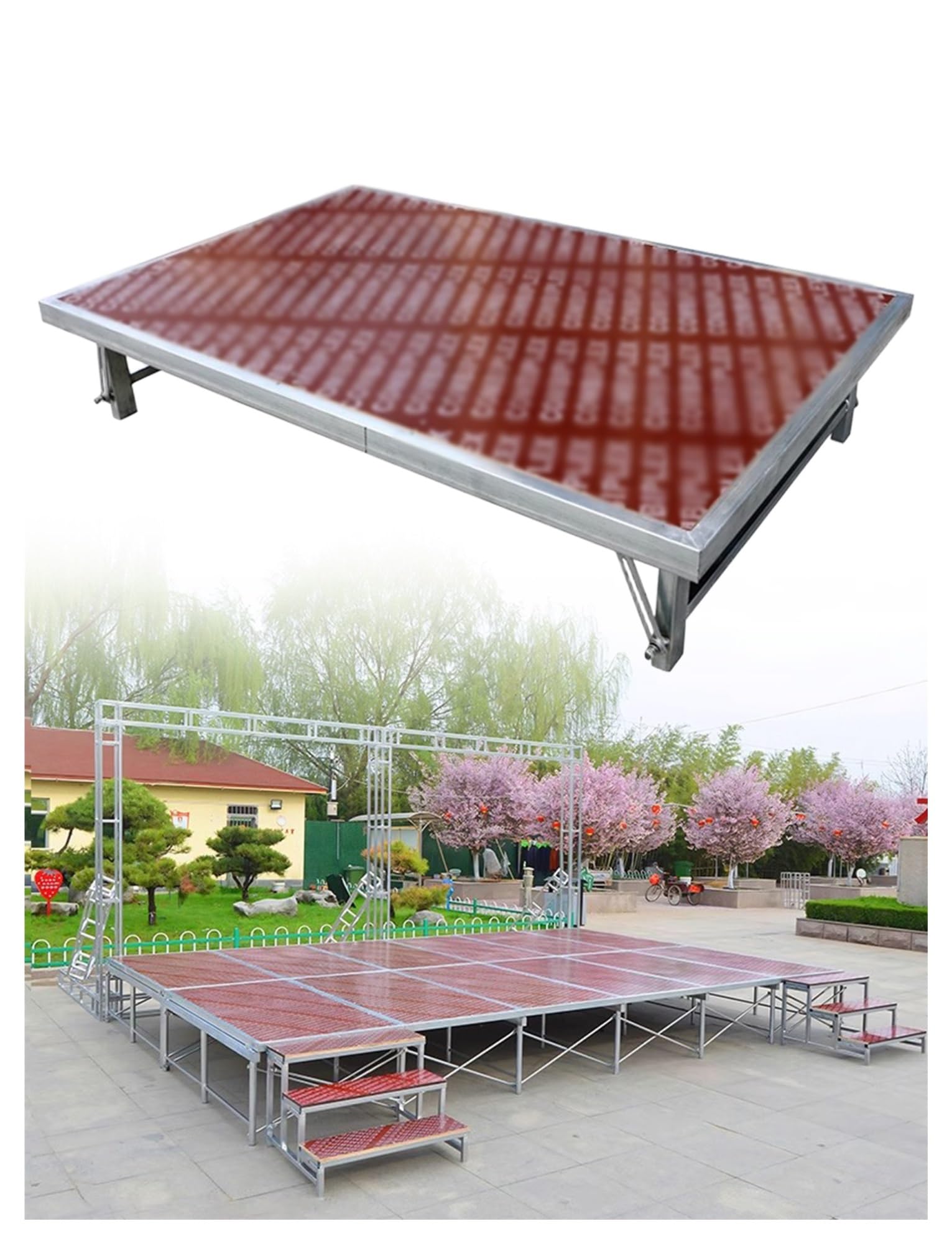 Generico Palcoscenico for modellismo da Interno, Piattaforma for palco Pieghevole, pedana for palco for Batteria for Eventi Nuziali all'aperto(L128xW100xH50cm(Adjustable))