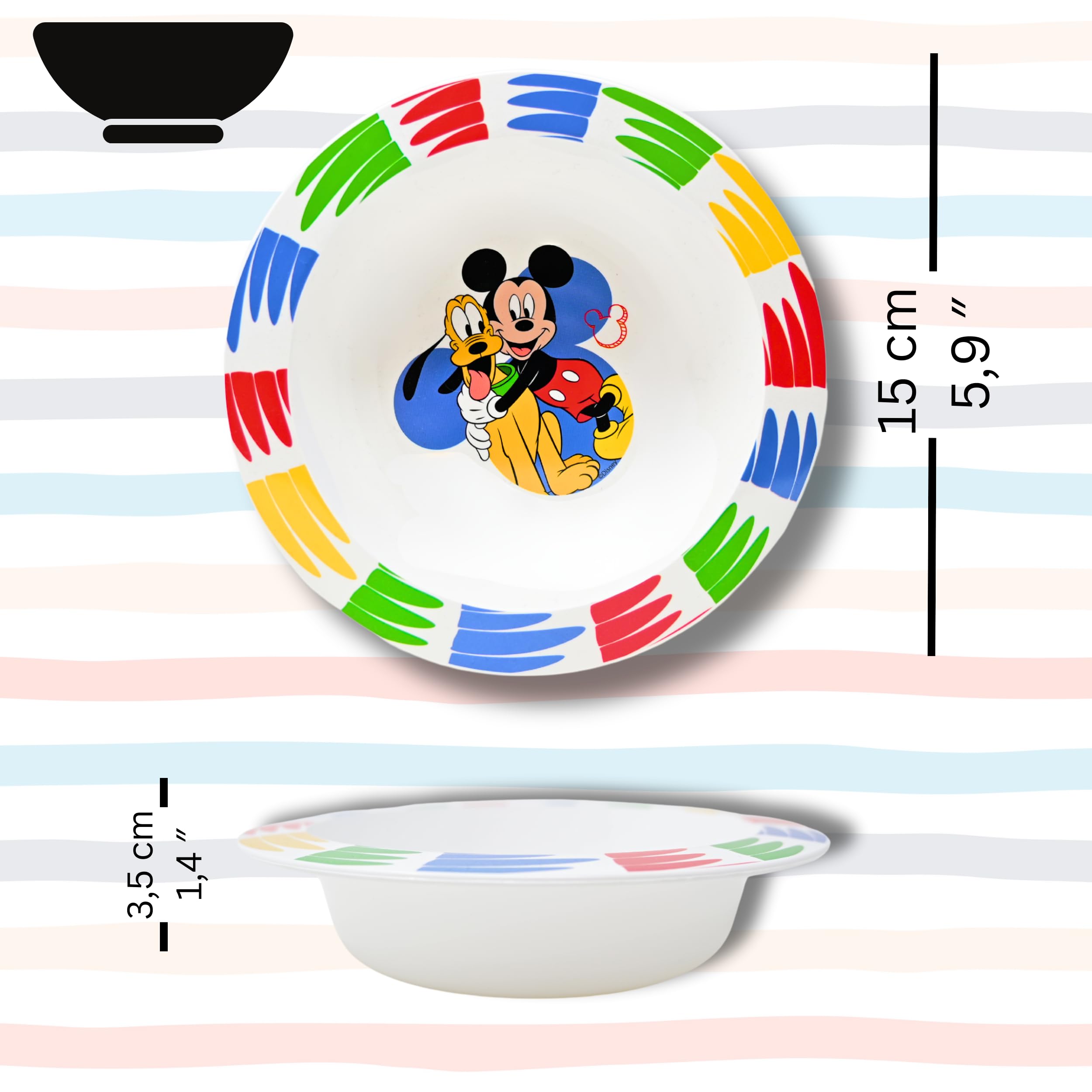 Set Stoviglie Bambini Mickey Mouse | Piatto, Ciotola E Tazza Senza BPA - Per Bambini Da 1,5 Anni - Foto 4