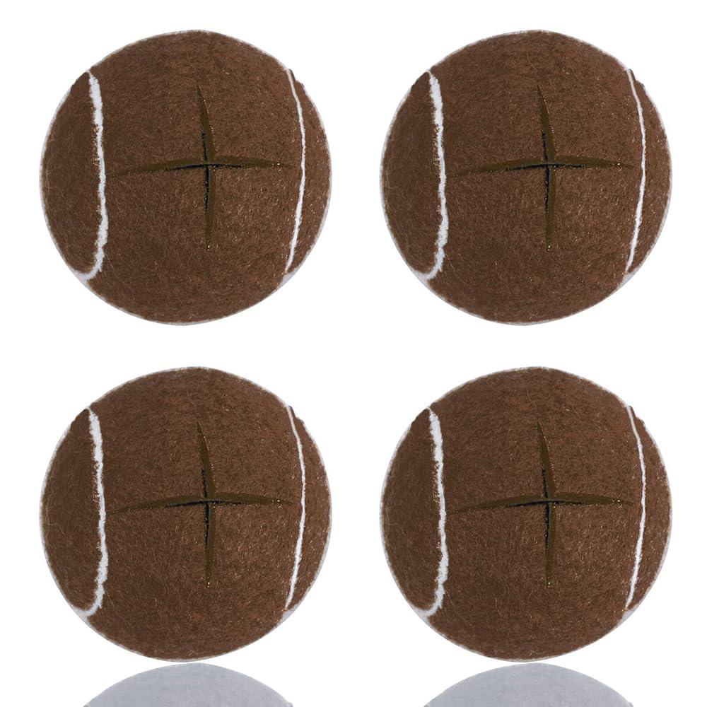 Mloowa Precut Tennis Balls for Walkers 4 Pcs Balls with Precut Opening for Easy Installation,Walker Accessories for Seniors Fit Most Walkers,for Furniture Legs and Floor Protection (Brown)