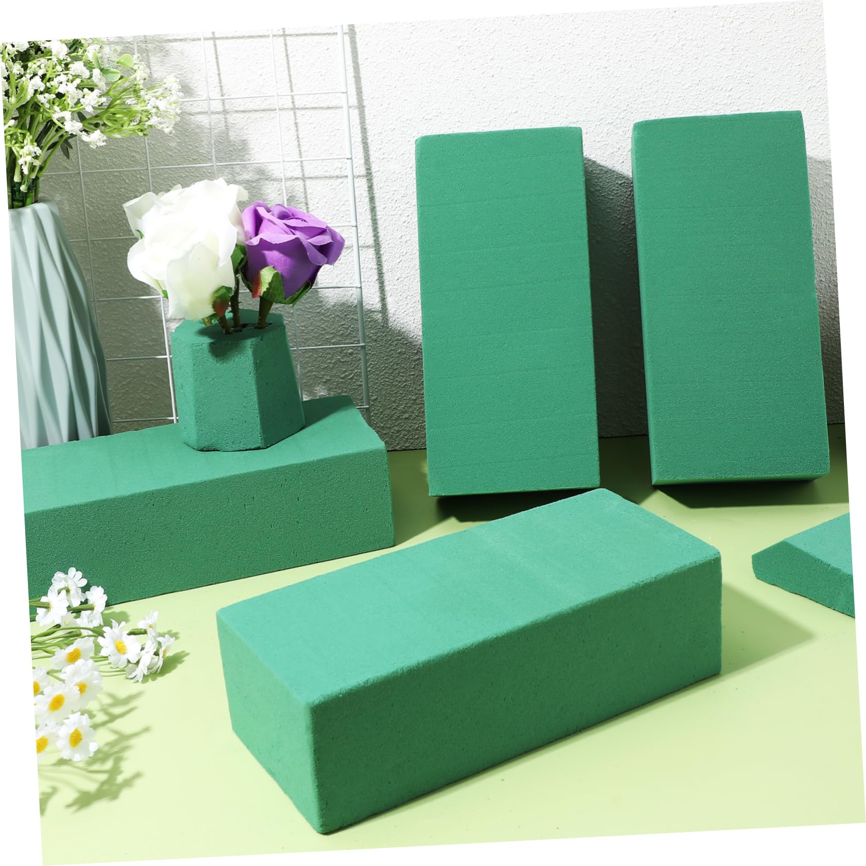 HOMSFOU Grüne Steckschaumblöcke für Blumenarrangements, 12 Stück