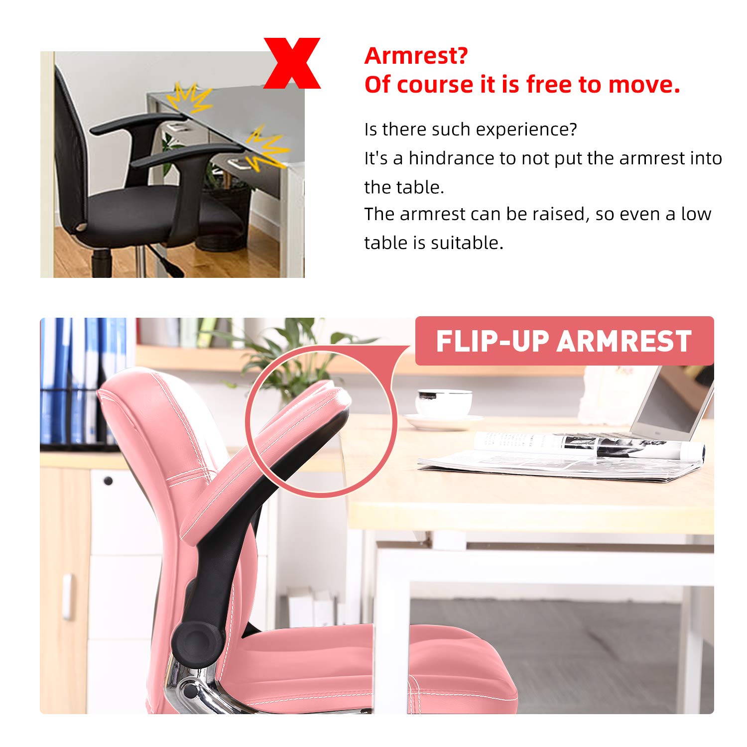 Myka's Ergonomic Leather Executive Office Chair High Back Computer Desk