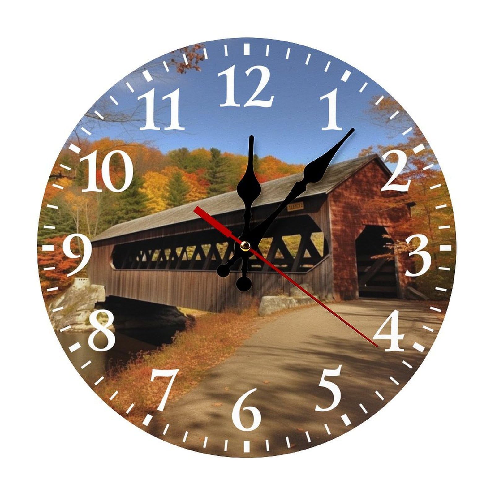 Horloge murale ronde 30 cm Albany silencieuse fonctionne à piles avec chiffres arabes