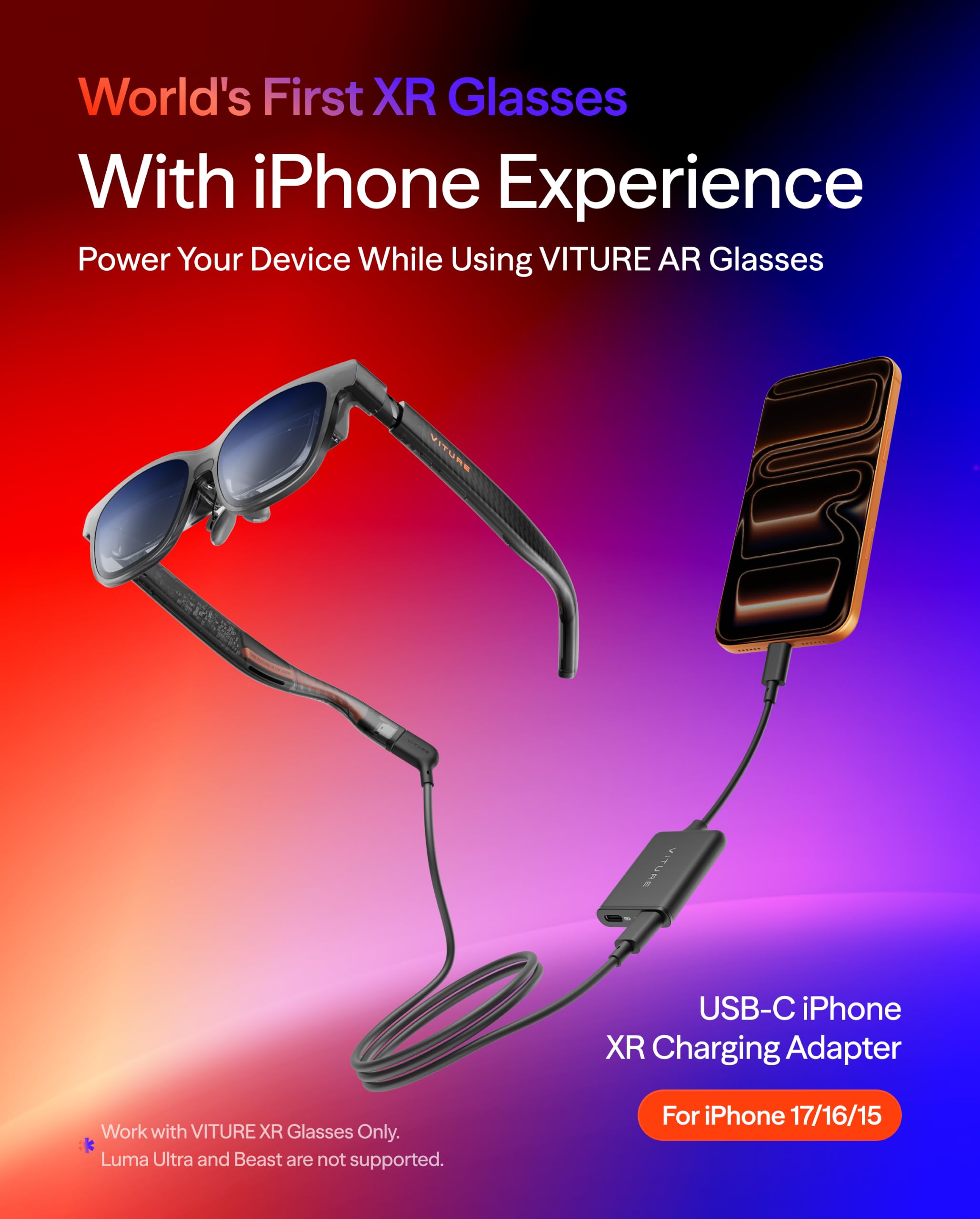 Amazon.com: VITURE USB- C Pro XR Charging Adapter for USB-C iPhone