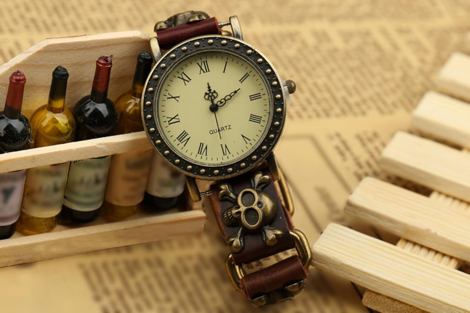Men's Watches, Vintage Punk Watches, Skull Scalp Watches, Personalized Adjustable Bracelet Watches