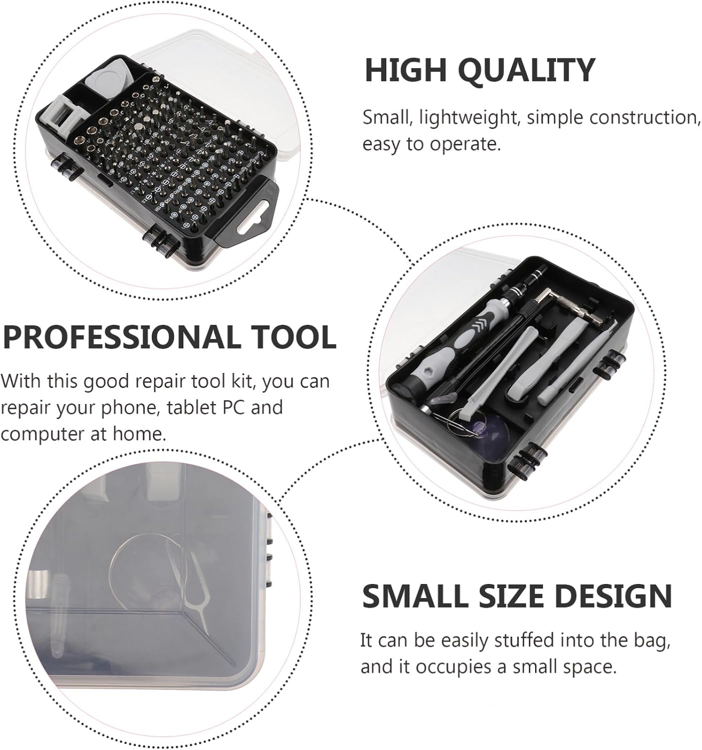 Hemoton Mobile Phone Repair Tool Kit Professional Disassembly Set for Smartphones and Tablets Durable Chrome Vanadium Steel Easy to Carry for Home Repairs