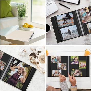 Zesthouse Photo Album Self Adhesive Pages, 60 Pages Magnetic Scrapbook Albums with Sticky Page, Photos Album Holds 8x10 & 5X7 & 4x6 & 6x8 & 3x5, Large Picture Book Ideal Gift for Family Wedding Baby