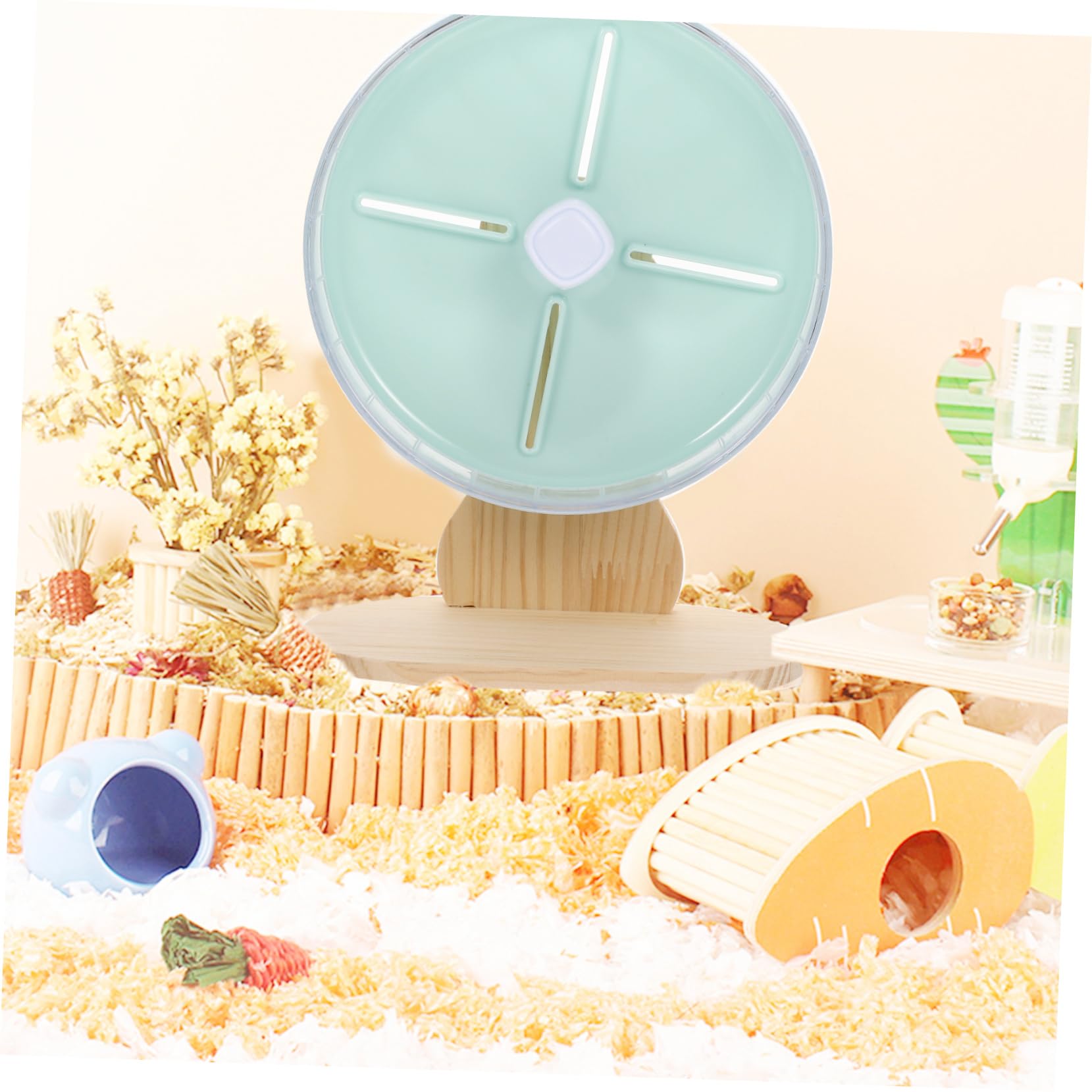 1 Ensemble Roue Exercice Silencieuse pour Hamsters Petits Animaux de Roue Support pour Chinchillas Favorise Activité Animaux de Compagnie