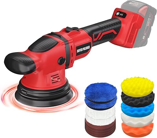 Miniatura 8 de Kit de pulidor inalámbrico para batería Dewalt de 20 V (sin batería), pulidor orbital de coche de 6 pulgadas, velocidad variable de 1800 a 5500 RPM,