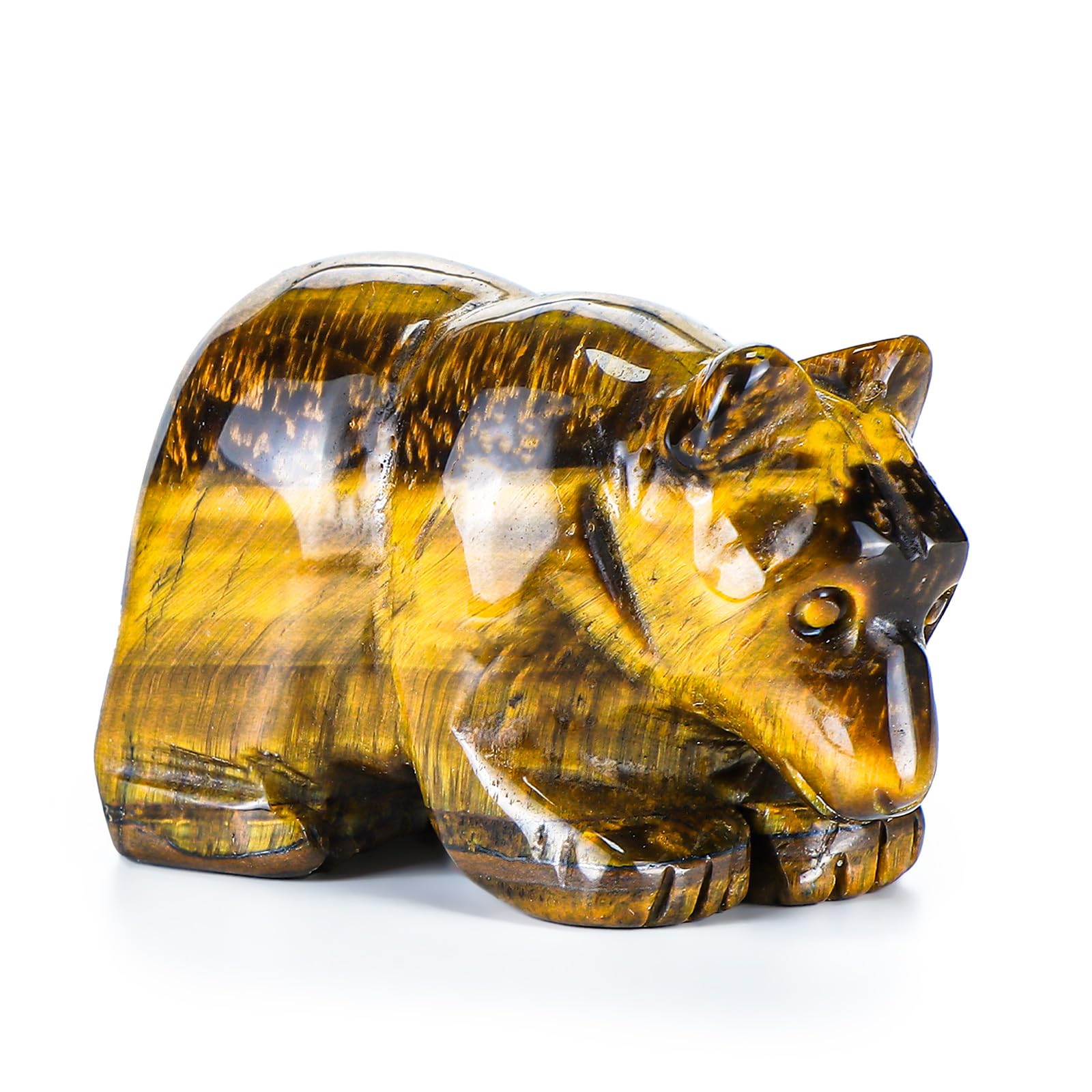 Ours en cristal œil de tigre figurine décoration maison pierre taillée