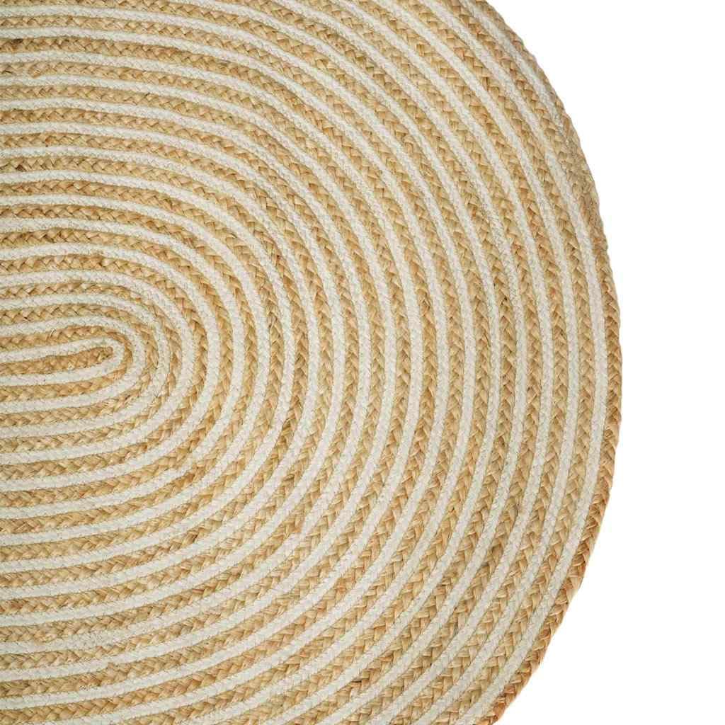 Tapis de salon, ovale, en toile de jute, blanc naturel, 245 x 152 cm, tissé à la main, lavable en machine, design moderne pour salon, chambre à coucher et couloir