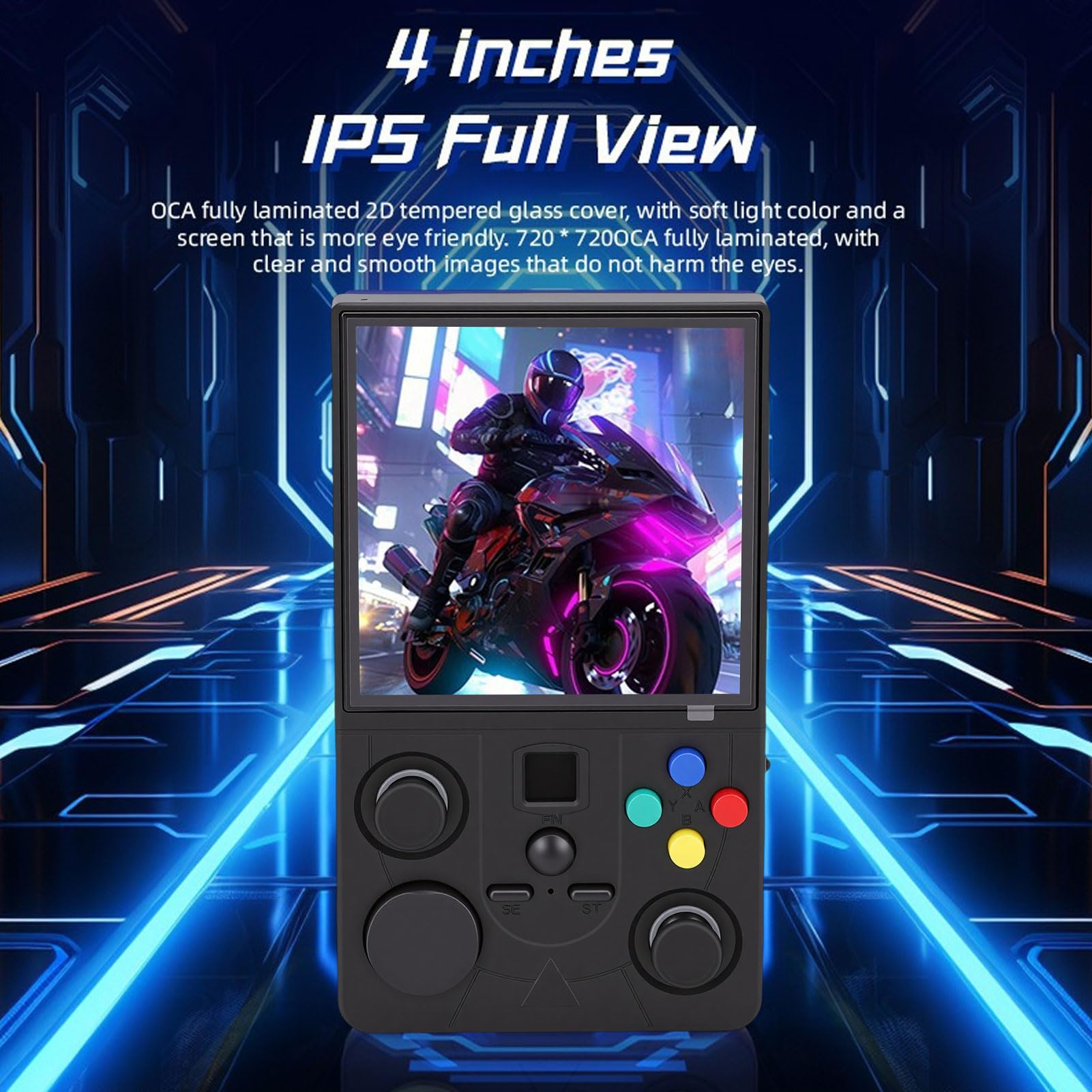 Console di Gioco Portatile Schermo MIPI HD da 4 Pollici con Doppio Joystick per Giochi Multiplayer Online ABS per Tutte le età (128G)