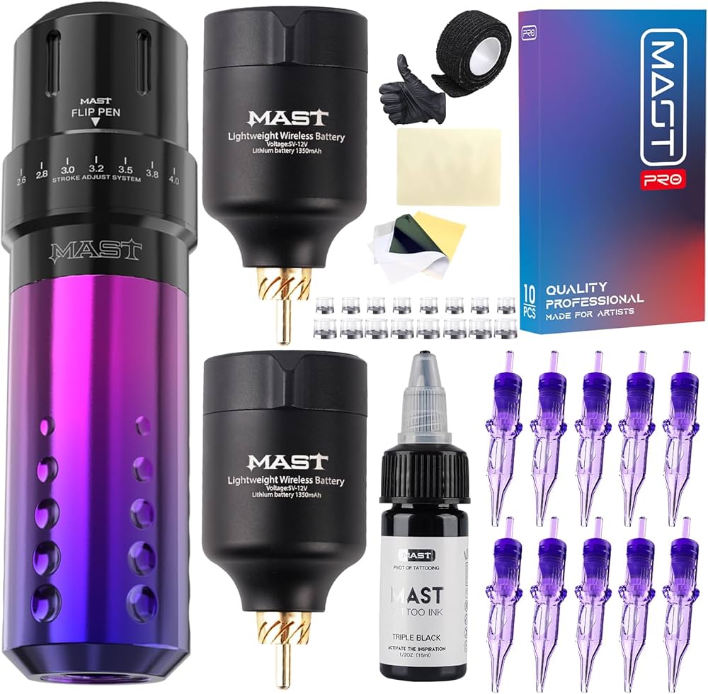 Amazon.com: Mast Flip Complete Tattoo Kit -Wireless Cartridges