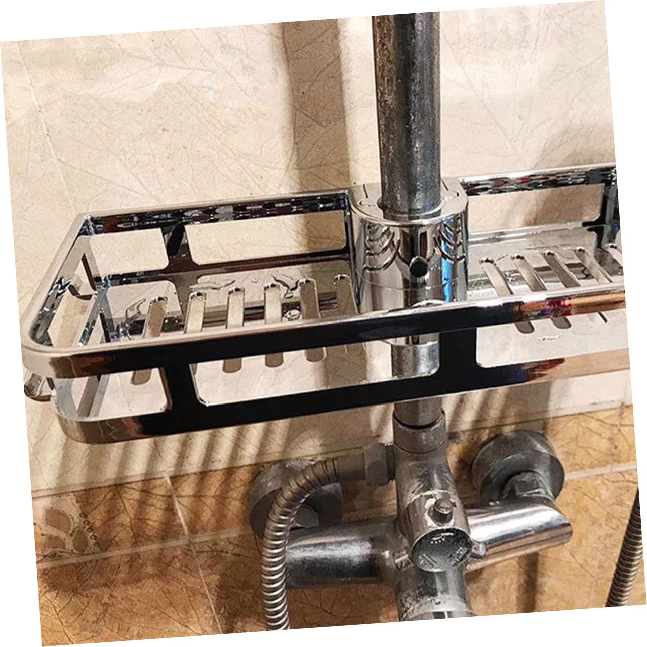 IMIKEYA 2pezzi Mensola Per Doccia Portaoggetti Foratura Vassoi Rimovibili Organizer Per Shampoo e Da Per Essenziali Da