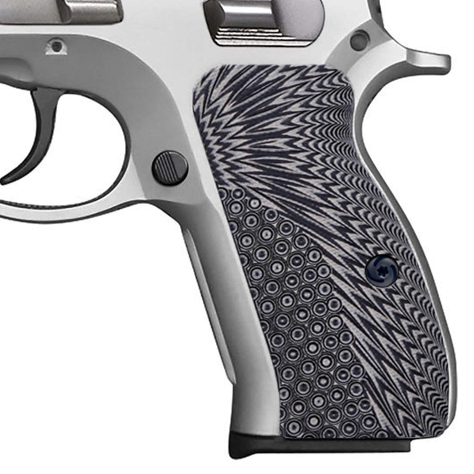 Guuun G10 Grips for CZ75 Compact fit CZ P-01 PCR CZ-85 Compact Sunburst Texture - Gray/Black
