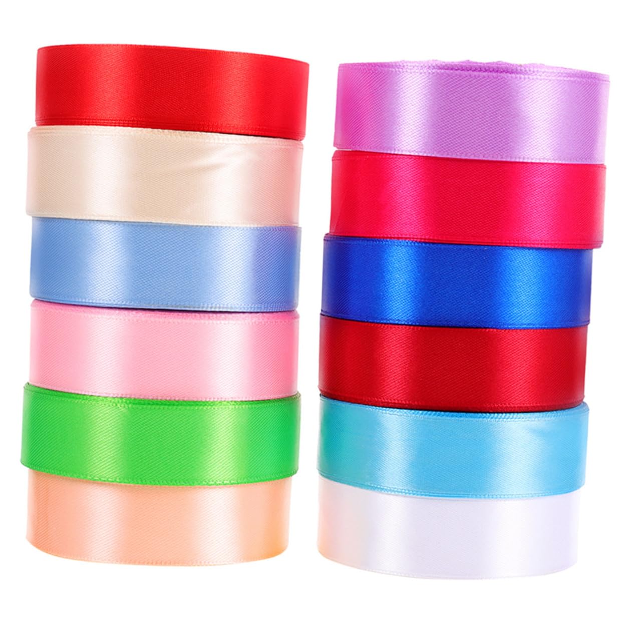 12 Rollen Teiliges Geschenkband Bunte Polyesterbänder Vielseitig Einsetzbar für Geschenkverpackung Dekoration Basteln Hochzeit und Geburtstag Hochwertige Satinbänder für Kreative