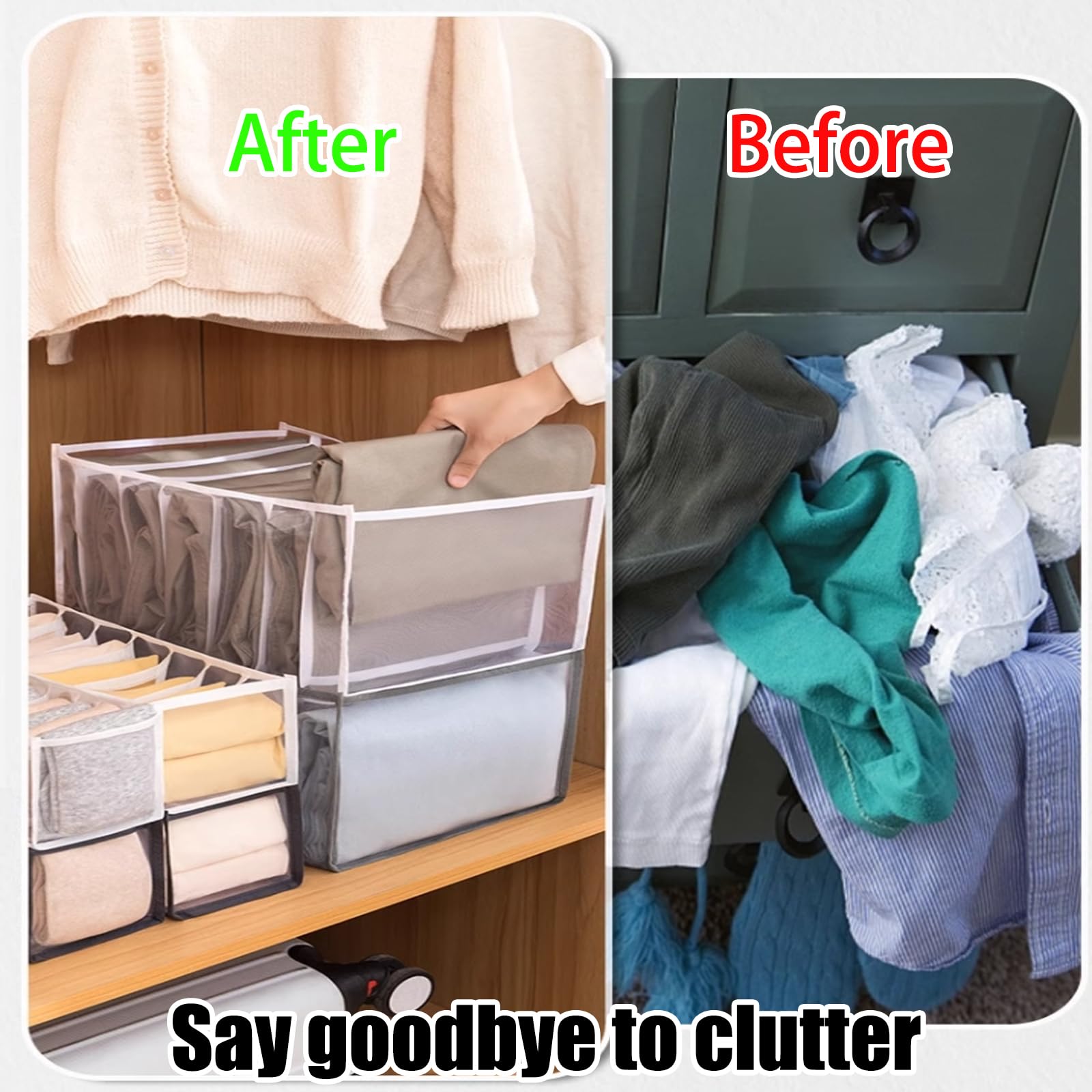 VPB Underwear drawer organiser 3 Pcs Wardrobe Storage Clothes Organizer Foldable bra organise sock drawer organiser Drawer dividers for bras socks neck ties and handkerchiefs - Image 3