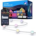 ASAHOM Permanet Outdoor Lights S107B, 72 RGBCW LEDs, AI Lighting, White | 30,000 Dynamic Effect Combination, Dual Output, Extend to 800FT, IP67 Waterproof, for Holiday Decor Daily Lighting, 100FT