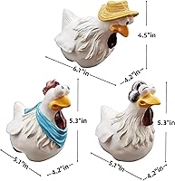 Vista 6 de Estatuas divertidas de pollos de granja de Euiroet, decoración de cerca de pollos, decoraciones lindas de pollos de resina, estatua de animal real
