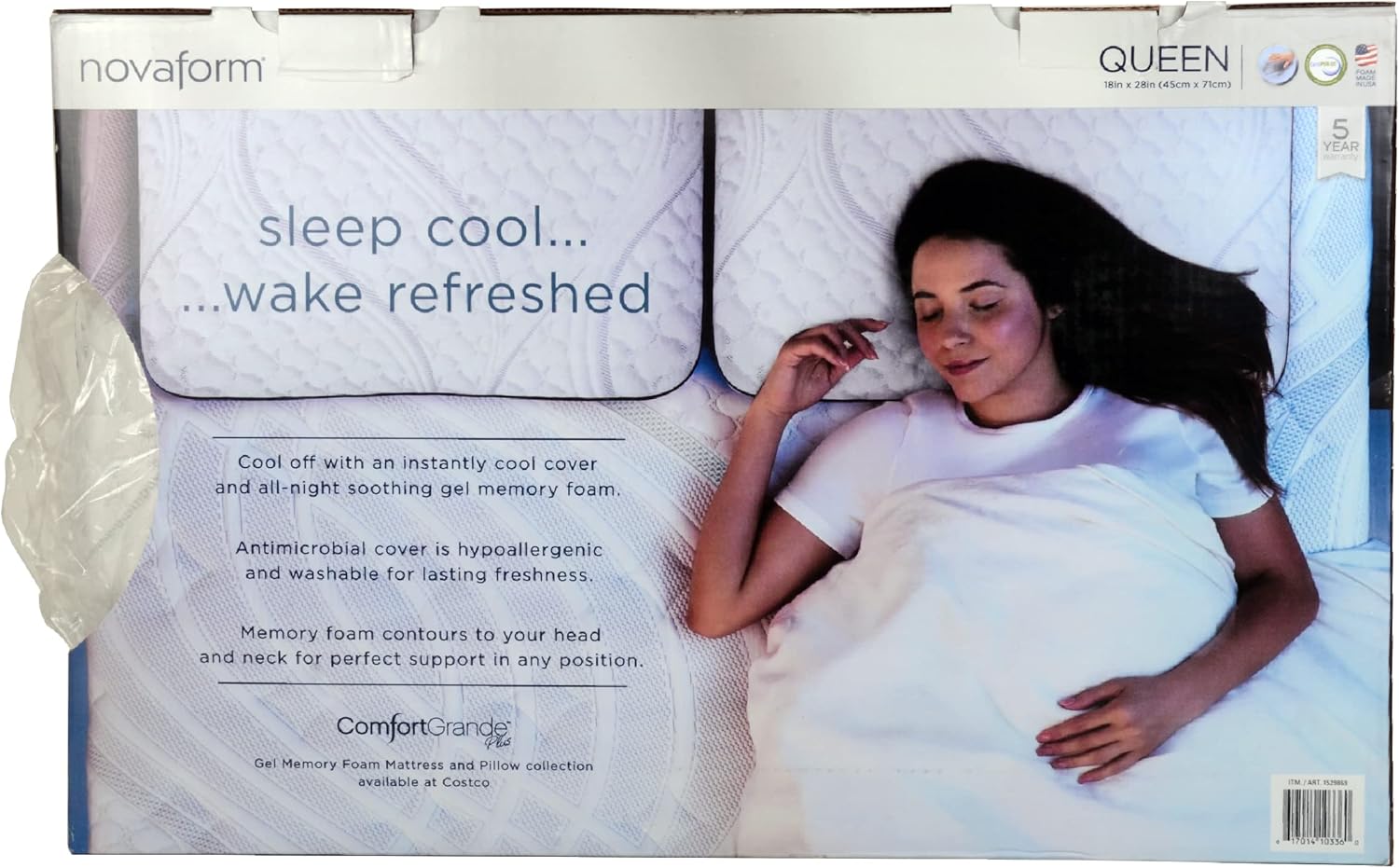 novaform lasting cool queen pillow