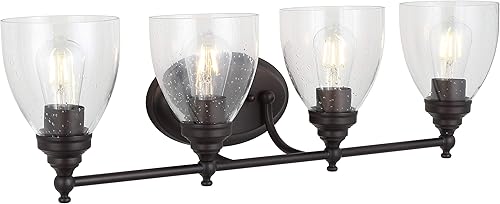 JONATHAN Y JYL7471A Marais - Lámpara de pared LED de 30 pulgadas, 4 luces, de metal, cristal, tradicional, 2700 K, 4 W, bombillas reversibles para