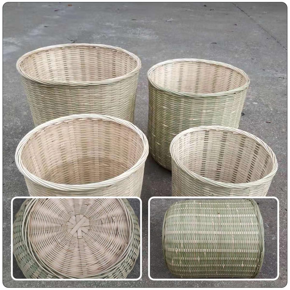 Levemolo Cestino in Bamboo Intrecciato per Cucina 27x26 cm, Multifunzionale Portascarico e Portaoggetti per Stoccaggio e Organizzazione Domestica, Resistente ed Ecologico