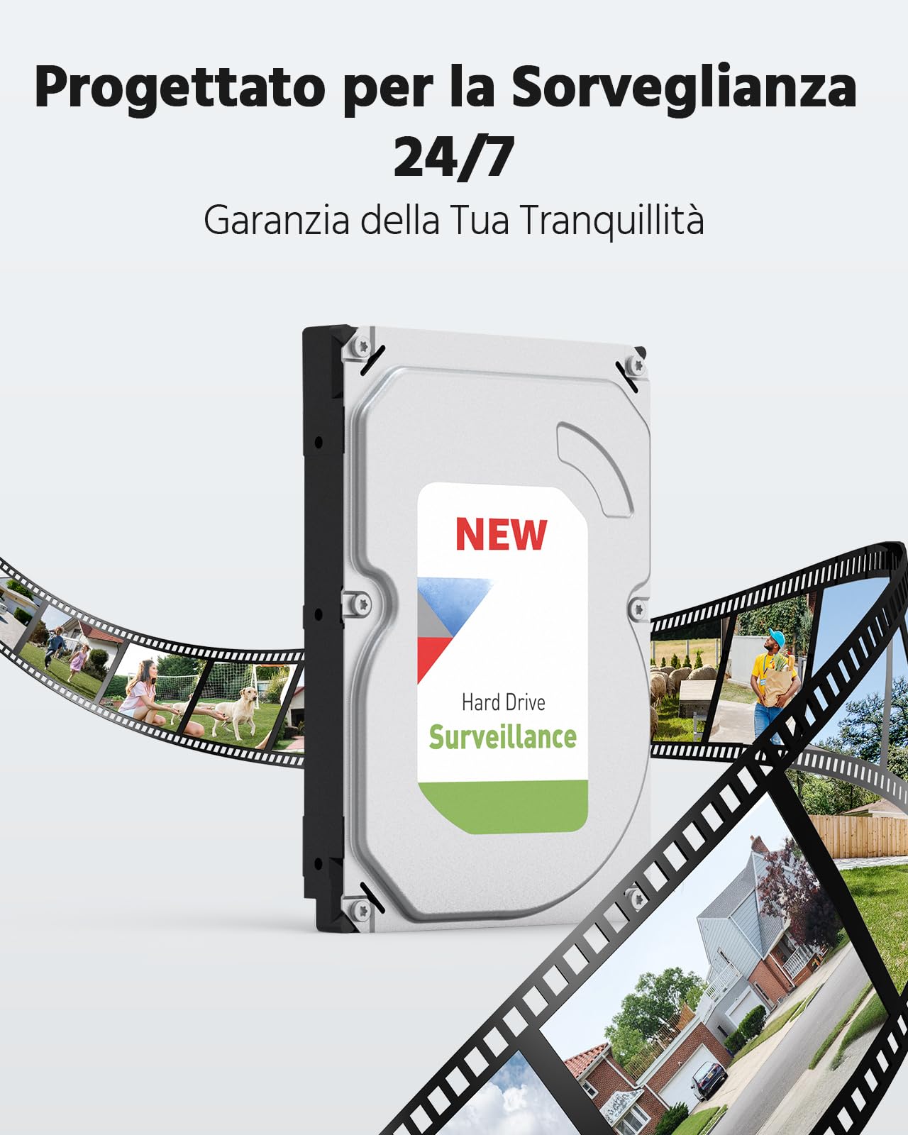 ANNKE 8 Canali 3K Lite 5 in 1 DVR con Rilevamento Persone e Veicoli, 4x 1080p Kit Videosorveglianza Esterno con con Hard Disk da 1TB, Visione Notturna, Registrazione Intelligente, Registrazione 24/7