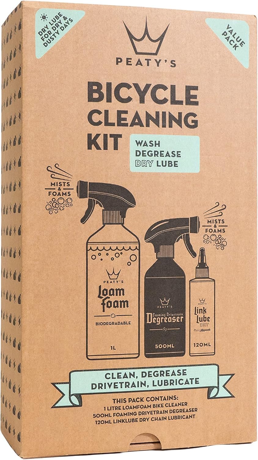 Peaty's Bicycle Cleaning Kit - Wash, Degrease, and Lubricate (Dry Weather), Clear, 18.33 Fl Oz (Pack of 3)