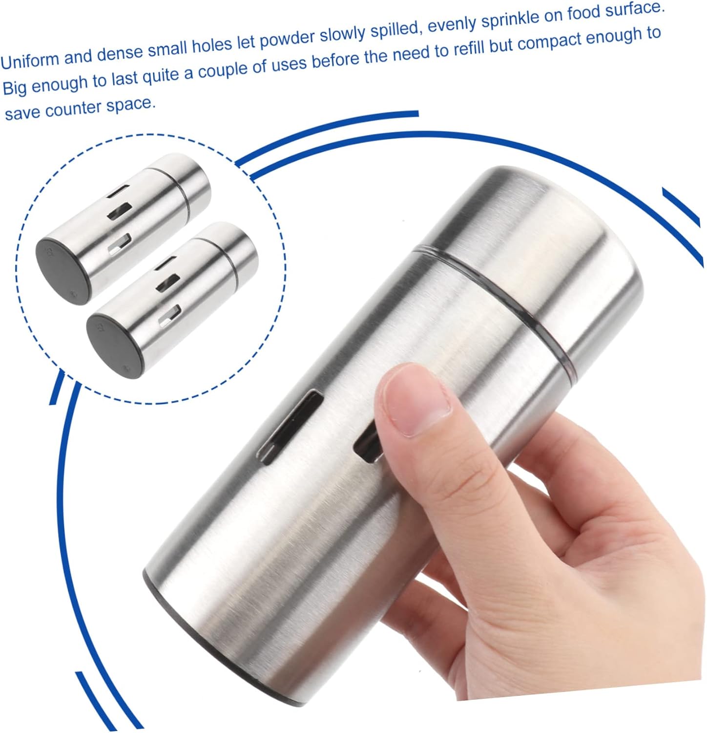 2Pcs Spice Shaker Seasoning Bottle Salt Bottle Pepper Jar Salt Dispenser Trundle Bed Seasoning Organizer Kitchen Salt And Pepper Pots Shakers Storage Jar Stainless Steel-3pcs-12.5X5X12.5cmx3pcs