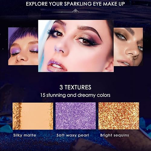 Miniatura 4 de Champagne Shimmers Starry Sky Color Sombra de ojos Color Tierra Puré de papas nacaradas Cebolla Dorada Sombra de Ojos Polvo Terciopelo Nacarado Tres