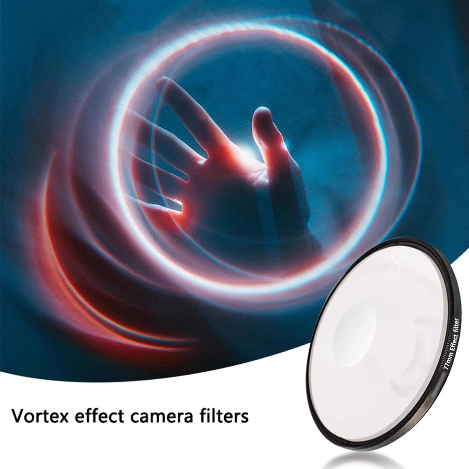 Filtr Efektu Wiru do Aparatu 77mm, Filtr Pryzmatyczny ze Szkła Optycznego