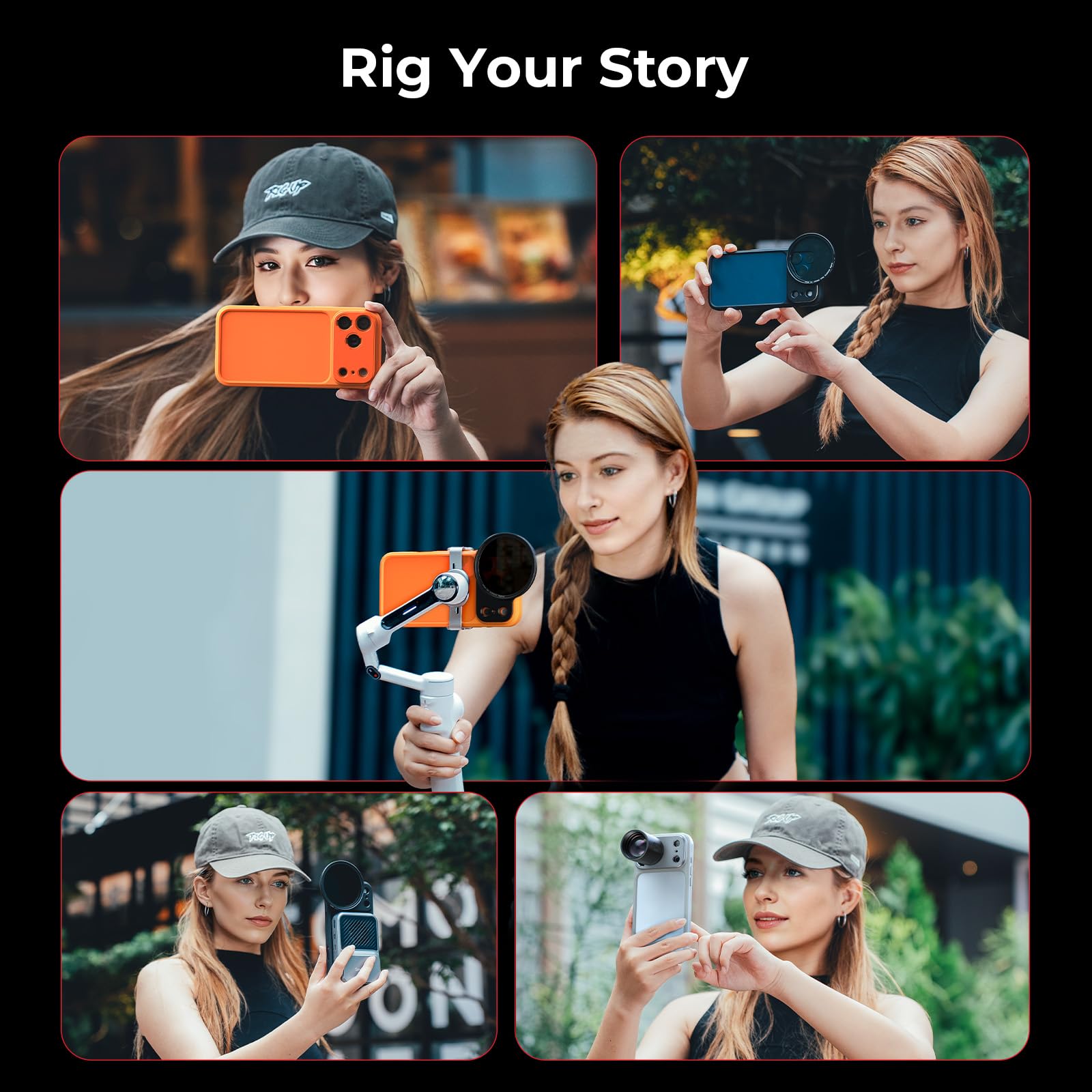 SMALLRIG Funda Bumper para iPhone 17 Pro, Diseño Trasero Hueco con Placa de Lentes, Adaptador 67mm, Compatible con Gimbal, para dji, para Insta360, Negro - 5790