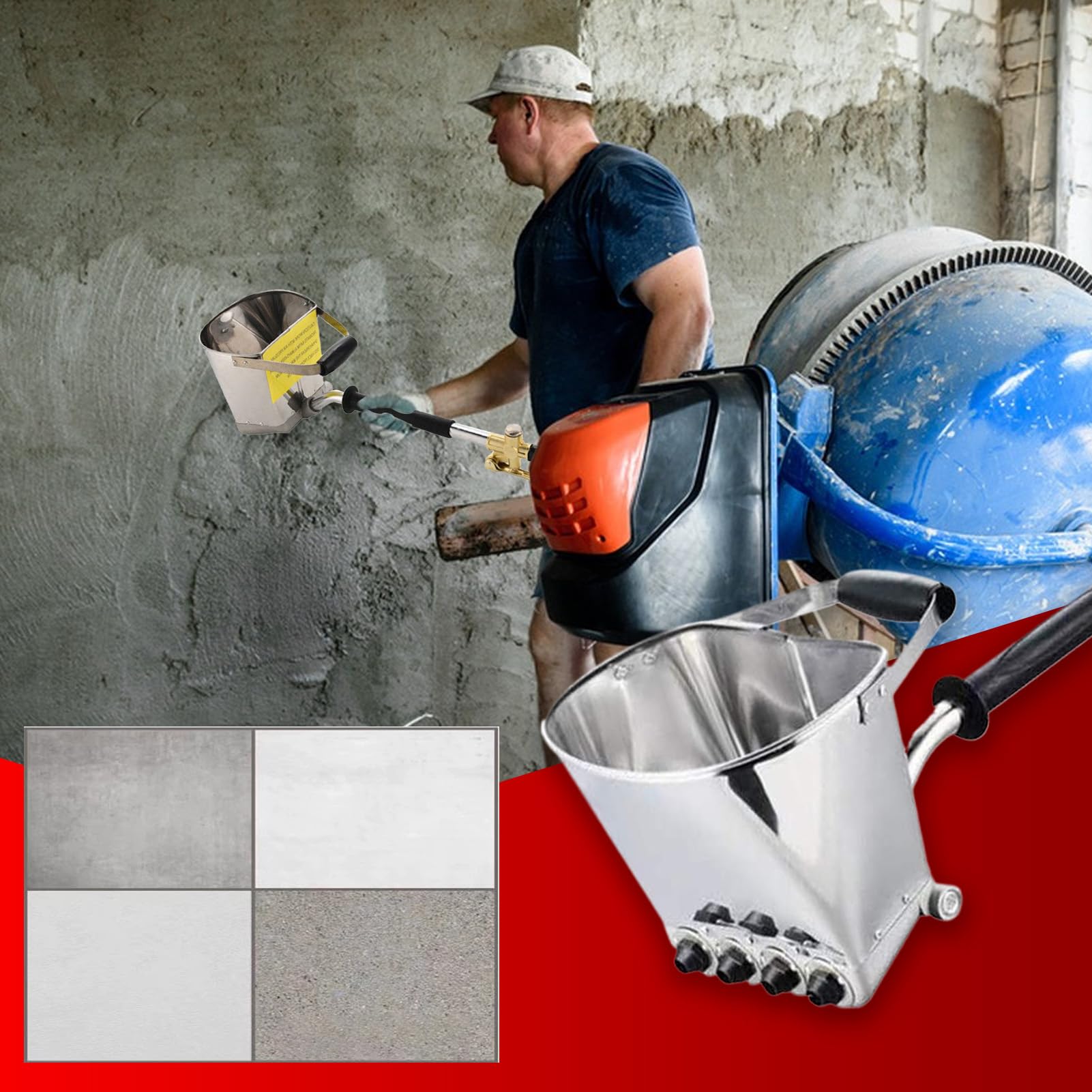 Pulverizador De Hormigón Equipo Multifuncional enlucidor | Herramientas pulverizadoras textura yeso para mejoras del hogar y bricolaje, renovar paredes, pintar casas, techos, reparar