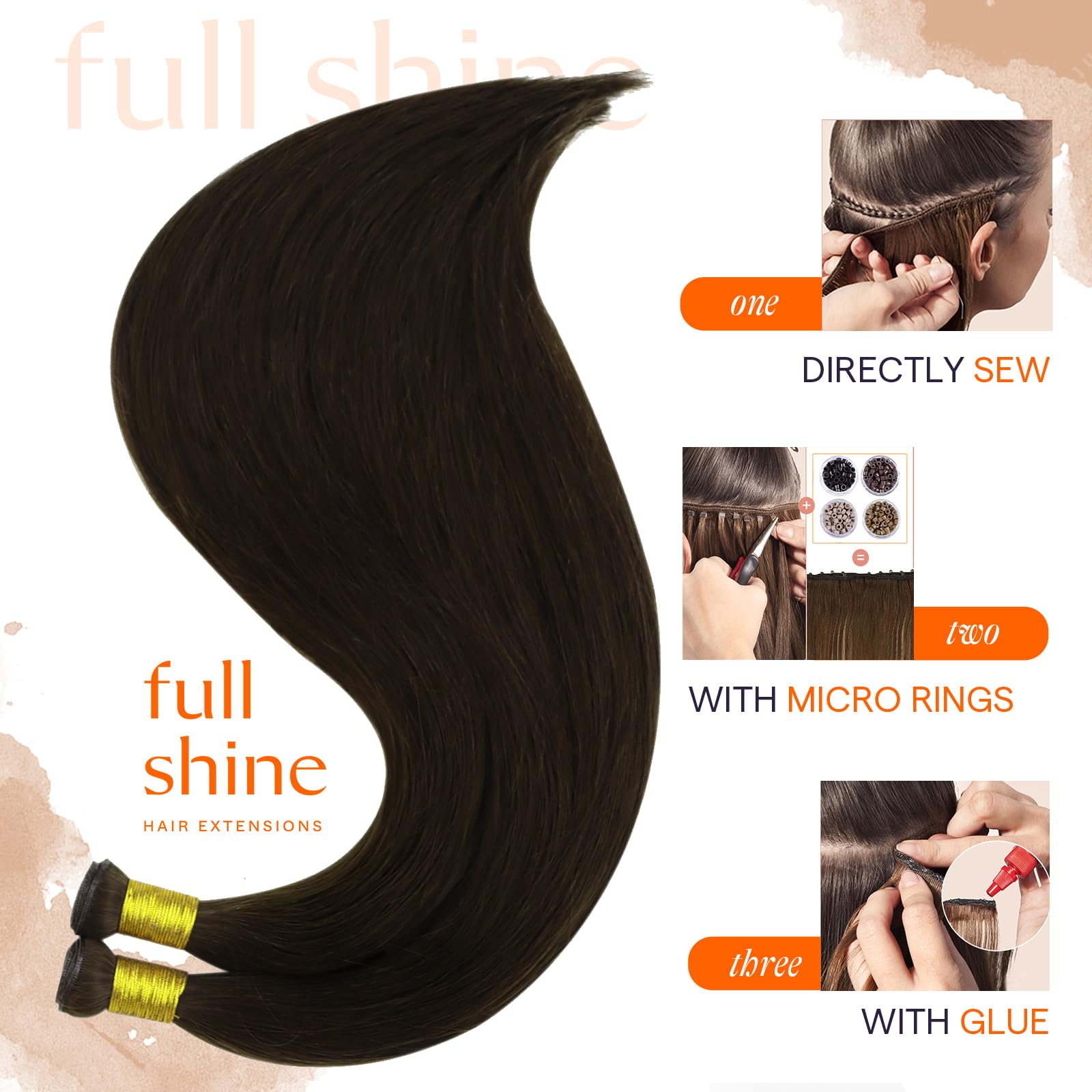 Amazon.com : Full Shine Genius Weft Hair Extensions 22 Inch  display picture 3