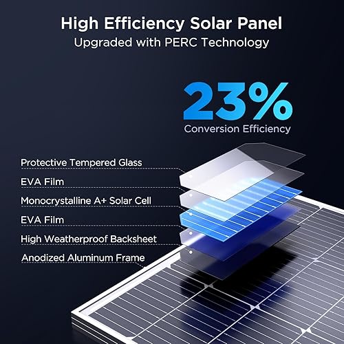 Miniatura 4 de Panel solar de 400 W, 4 paneles solares de 12 V y 100 vatios con diseño de alto rendimiento, módulo fotovoltaico monocristalino de alta eficiencia,