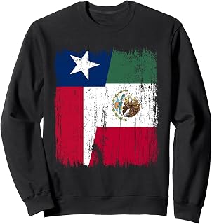Texas Mexico Half Flag Texan Mexican Heritage Sweatshirt