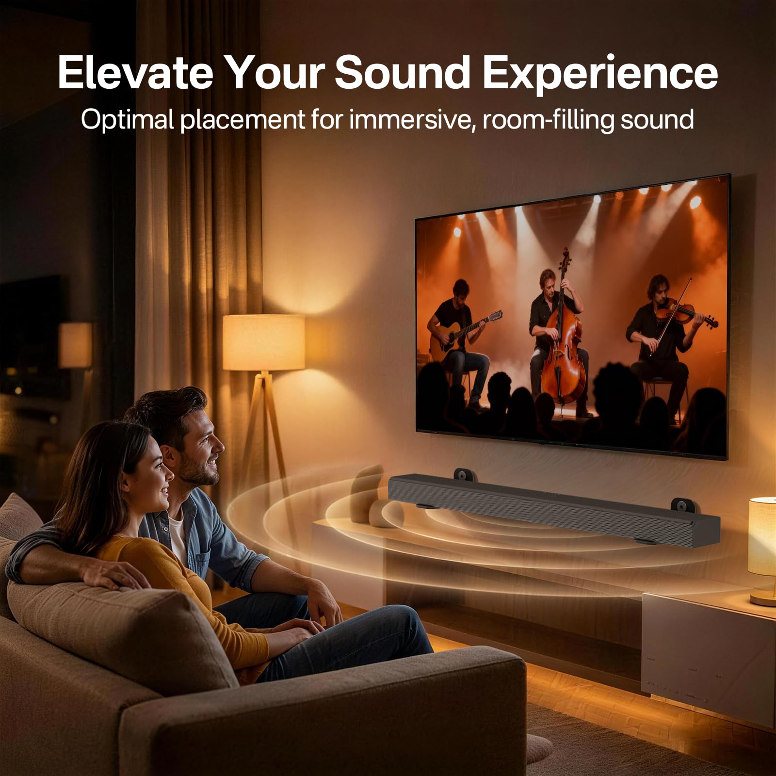 notiela Universal Soundbar Wall Mount Bracket for Soundbars Up to 4" Deep, Heavy Duty Metal Sound Bar Shelf Under TV Holds Up to 20 lbs Easy to Install