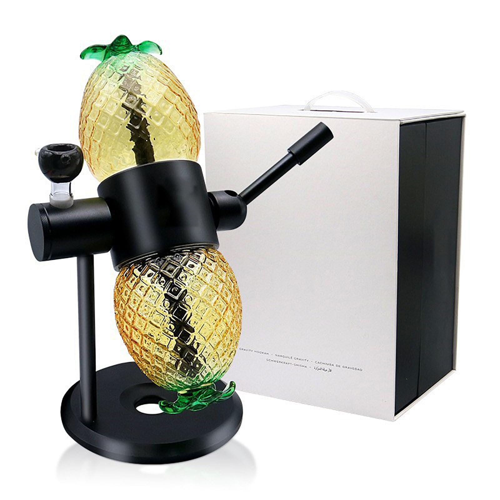 Juego De Cachimba,Kit Shisha Piña con Gravedad Giratoria 360° Y Sistema Gestión del Calor, Filtrado Suave Y Sabor Puro Garantizado,sin Retención Gases Escape,para Todos Los Amantes Cachimba