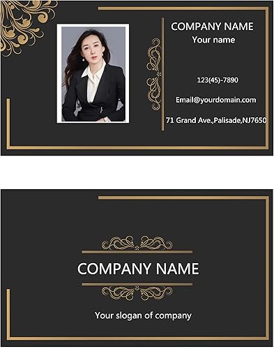 200500 tarjetas de visita personalizadas (añade imagen o logotipo), tarjeta de visita de papel recubierto grueso impresión de doble cara - 2 x 3.5