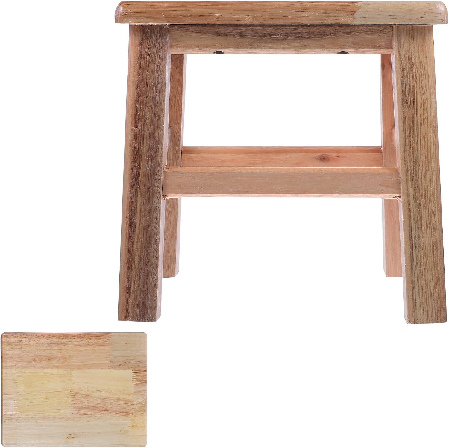 Gadpiparty Solid Wood Small Square Stool for Low Height Easy to Clean Multipurpose Shoes Stool for Living Room and Seating