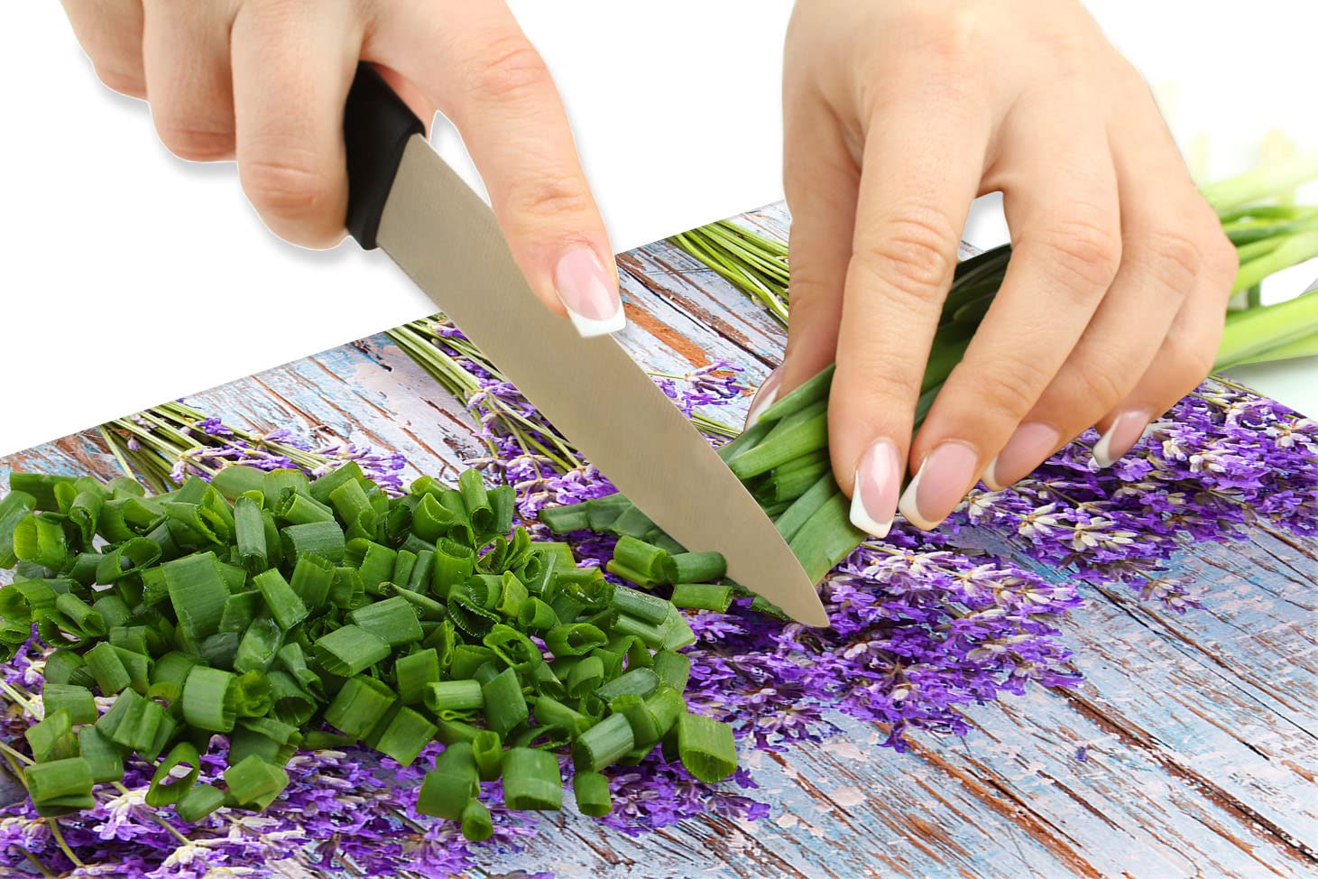 Placa protectora de vitrocerámica 60 x 52 cm 1 pieza cocina eléctrica universal para inducción protección contra salpicaduras tabla de cortar de vidrio templado como decoración, LAVANDA