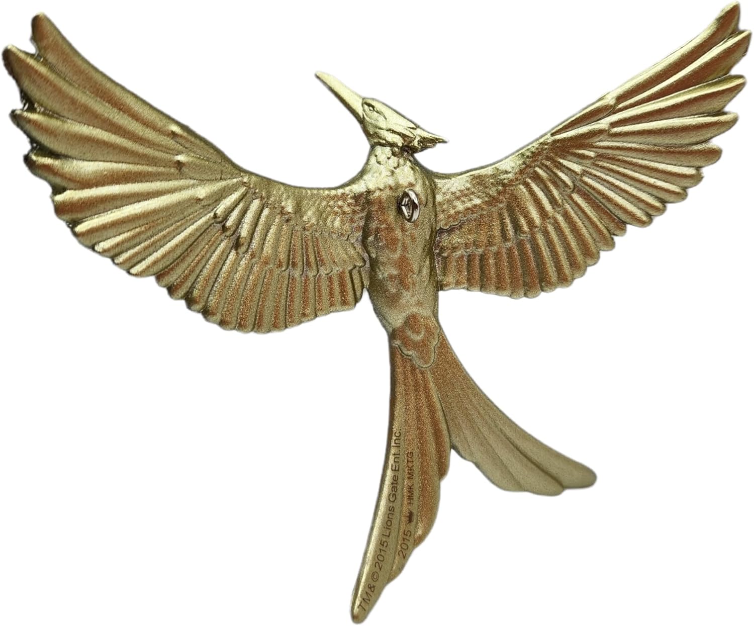 Hallmark Mockingjay Ornament 2015 - Movie Themed Hanging Ornament - Gold, Glass with Gold Finish - Christmas