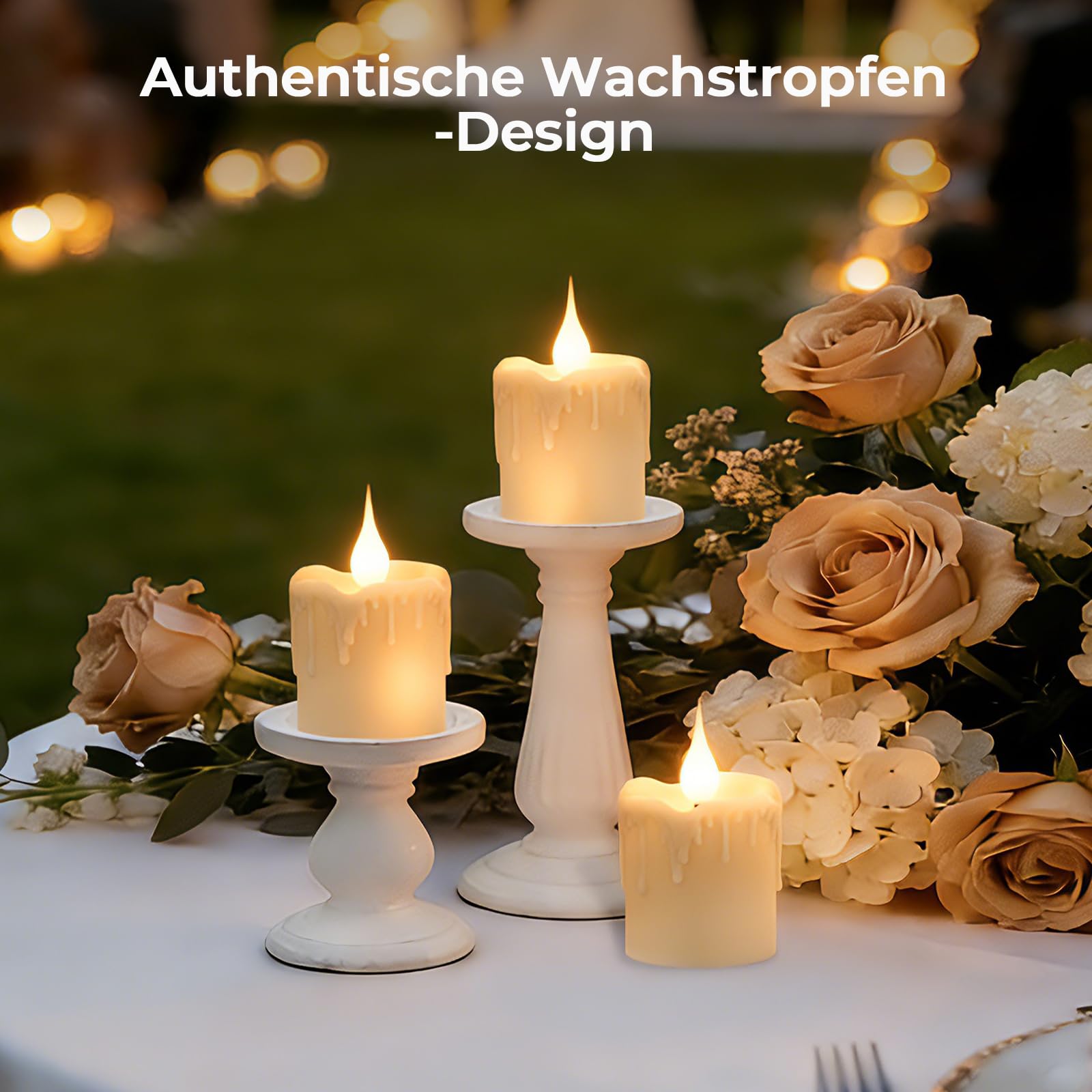 LED Teelichter,200H LED Kerzen Aufladbar Mit Fernbedienung Ladestation Timer Flackernde Flamme Warmweiß Dimmbar Candle Warmer Lamp Teelichter Für Party Zimmer Wohnzimmer Halloween Weihnachten Deko