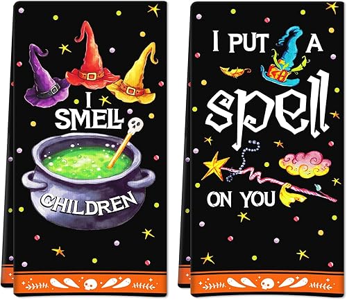 FLYAB Toallas de cocina de Halloween para cocina, Halloween, decoración de cocina, toallas de mano de Halloween para baño, regalos de inauguración